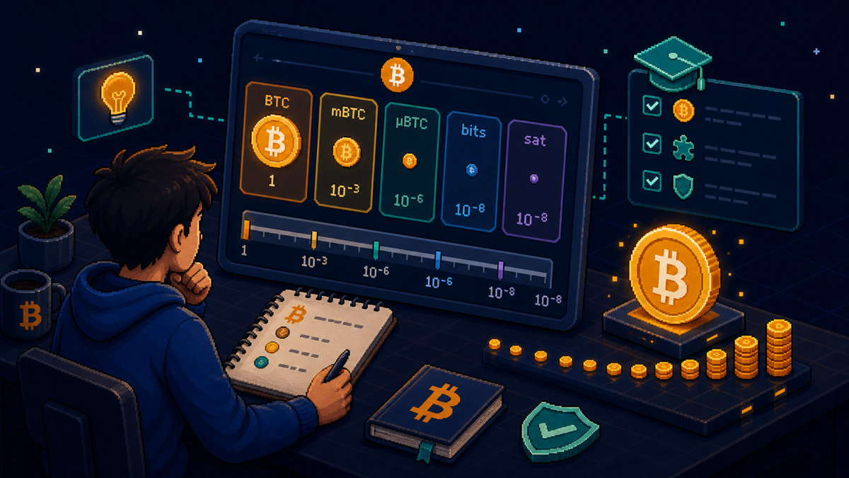 Beginner learning Bitcoin sats and BTC units