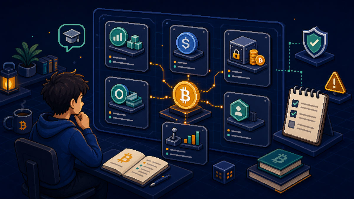 Crypto financial products map for beginners