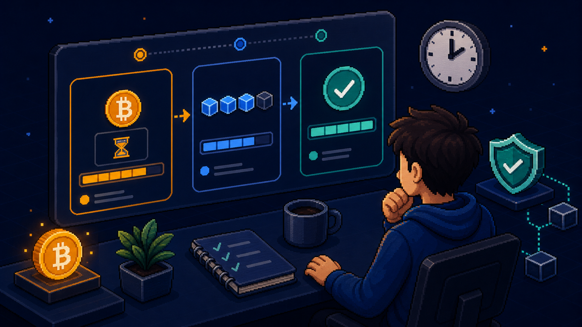Beginner checking Bitcoin send time and confirmations