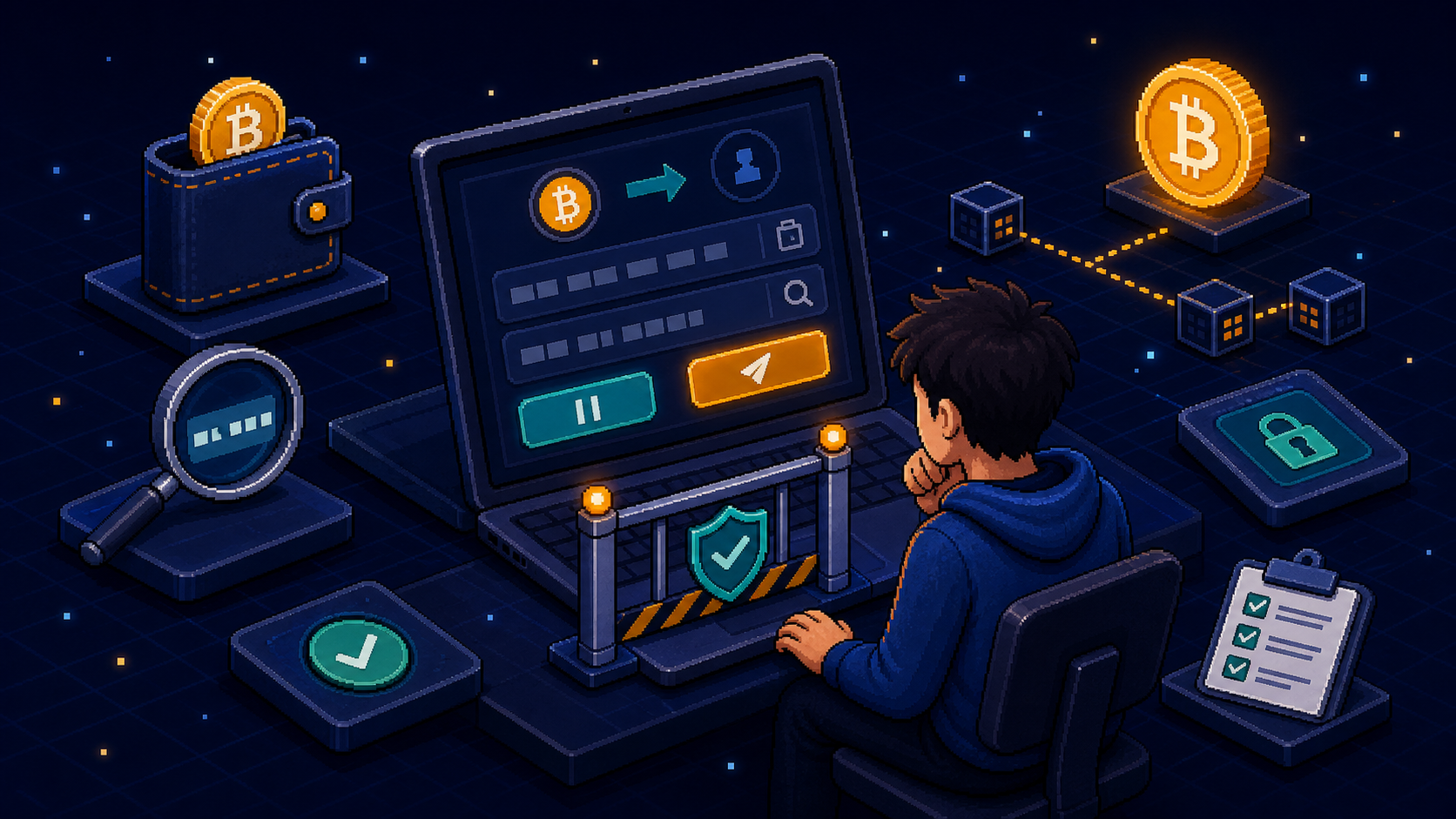 Beginner checking a Bitcoin withdrawal address before sending