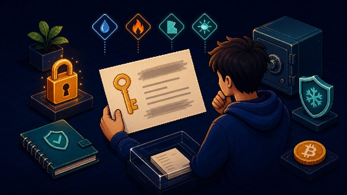 Beginner learning paper wallet storage risks