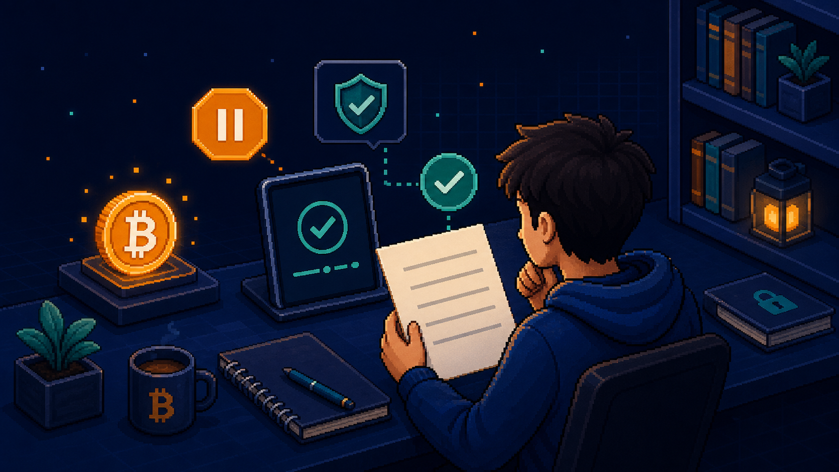 Beginner practicing a Bitcoin wallet restore drill before an emergency